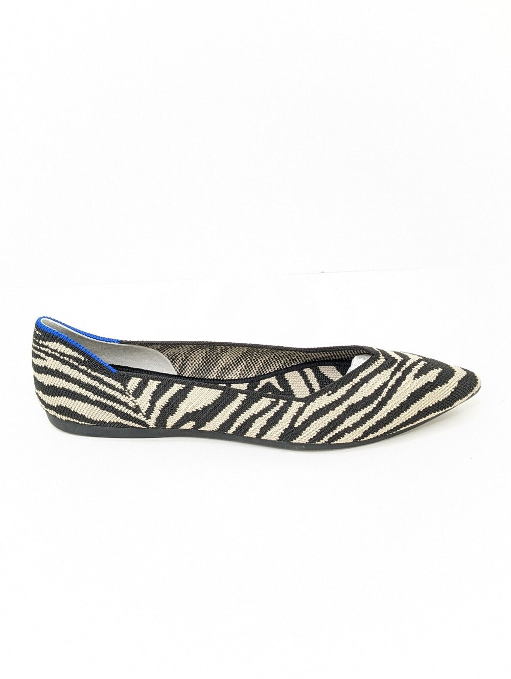 Rothy's The Point Pointed Toe Ballet Flats Black Zebra Womens 8 - Picture 2 of 5